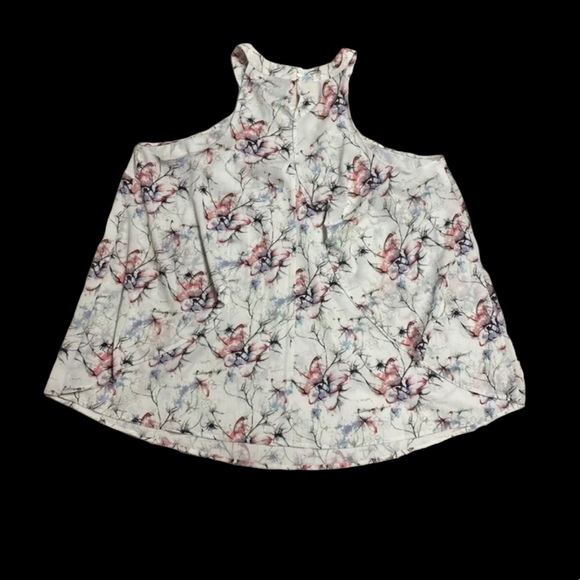 💥🆕 NWOT Torrid mock neck white floral sleeveless top size 0-12-L - Picture 5 of 8